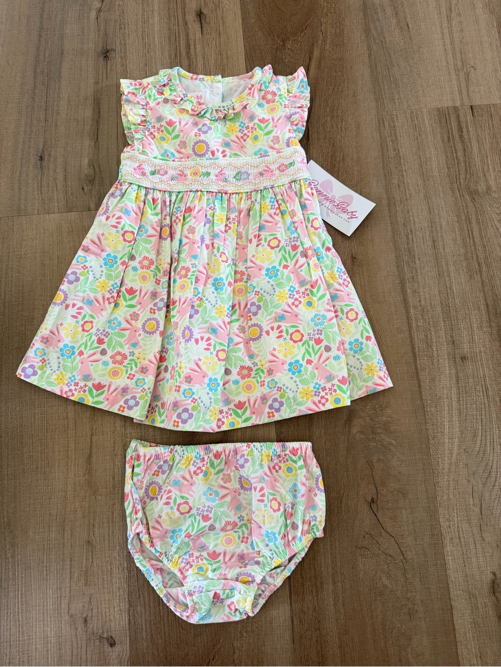 Bonnie Baby Pastel Floral Sundress with Diaper Cover